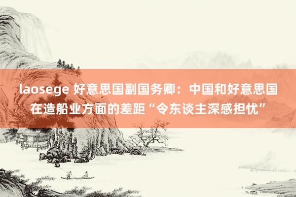 laosege 好意思国副国务卿：中国和好意思国在造船业方面的差距“令东谈主深感担忧”