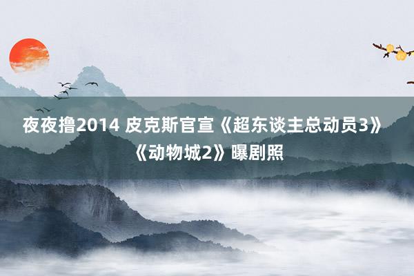夜夜撸2014 皮克斯官宣《超东谈主总动员3》 《动物城2》曝剧照