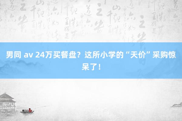 男同 av 24万买餐盘？这所小学的“天价”采购惊呆了！