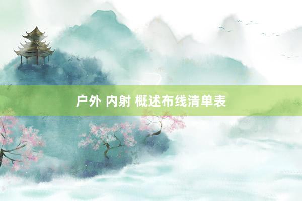 户外 内射 概述布线清单表